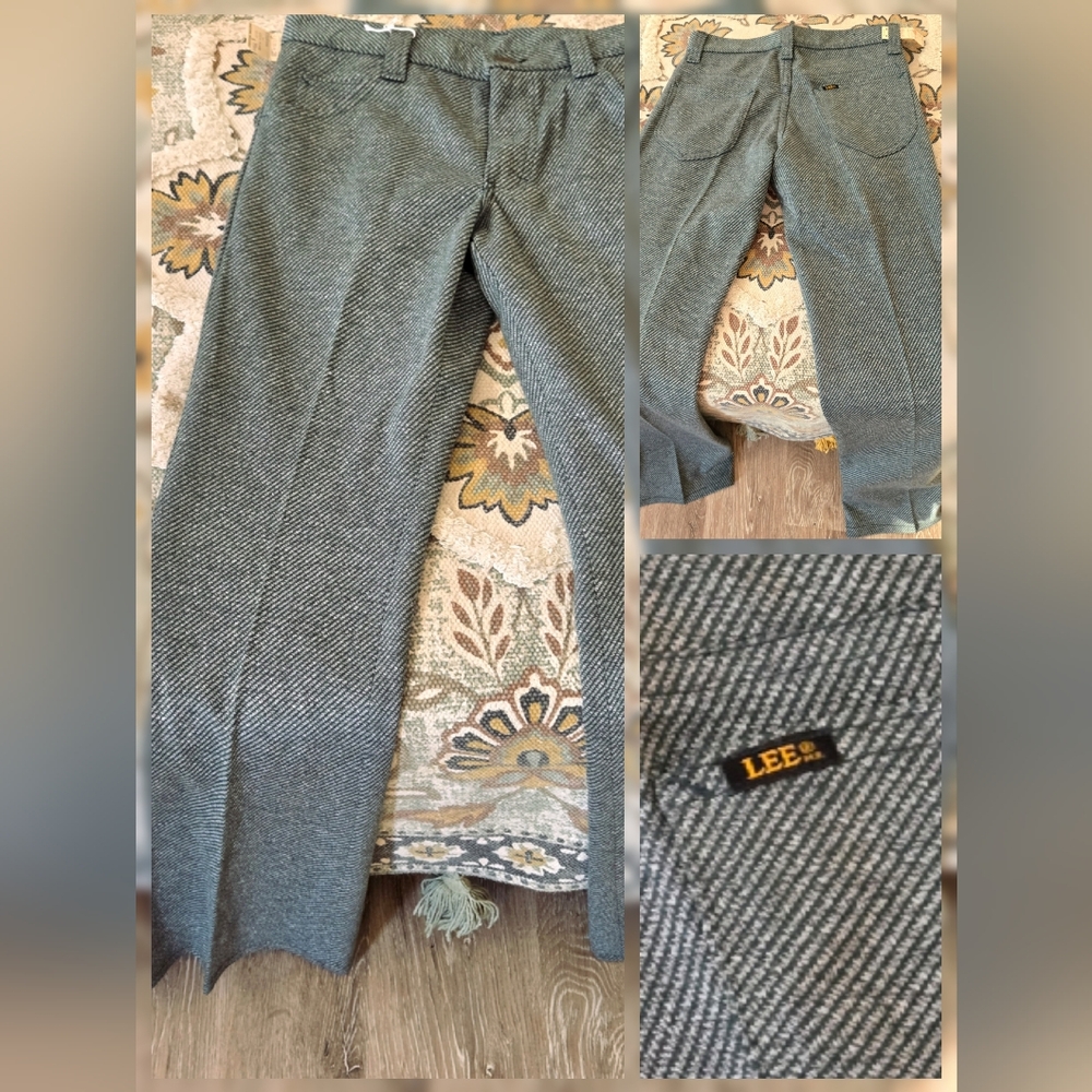 LEE VTG 70s Green Flare Leg Women's Knit Jean Pants NEW Deadstock RARE FAB FIND